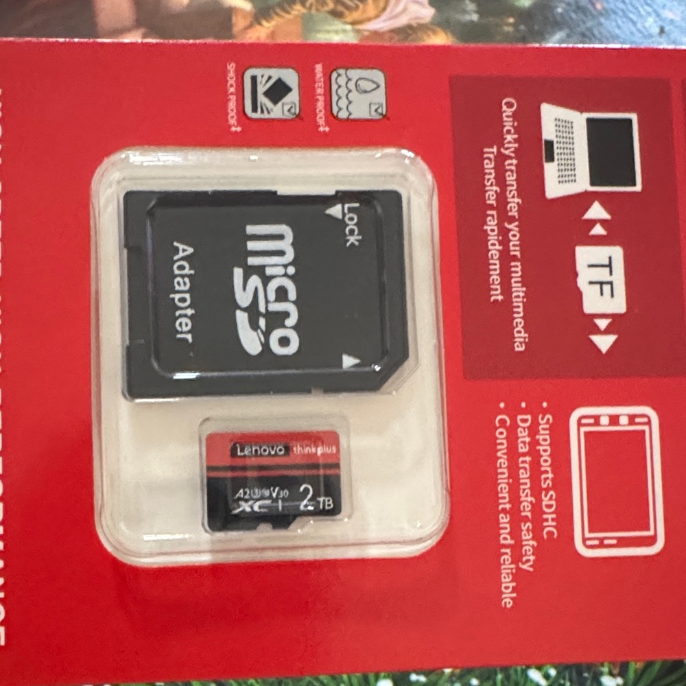 Lenovo Micro SD Card with Adapter - Black and Red